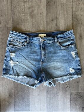 H&M Light Blue Distressed Denim Shorts